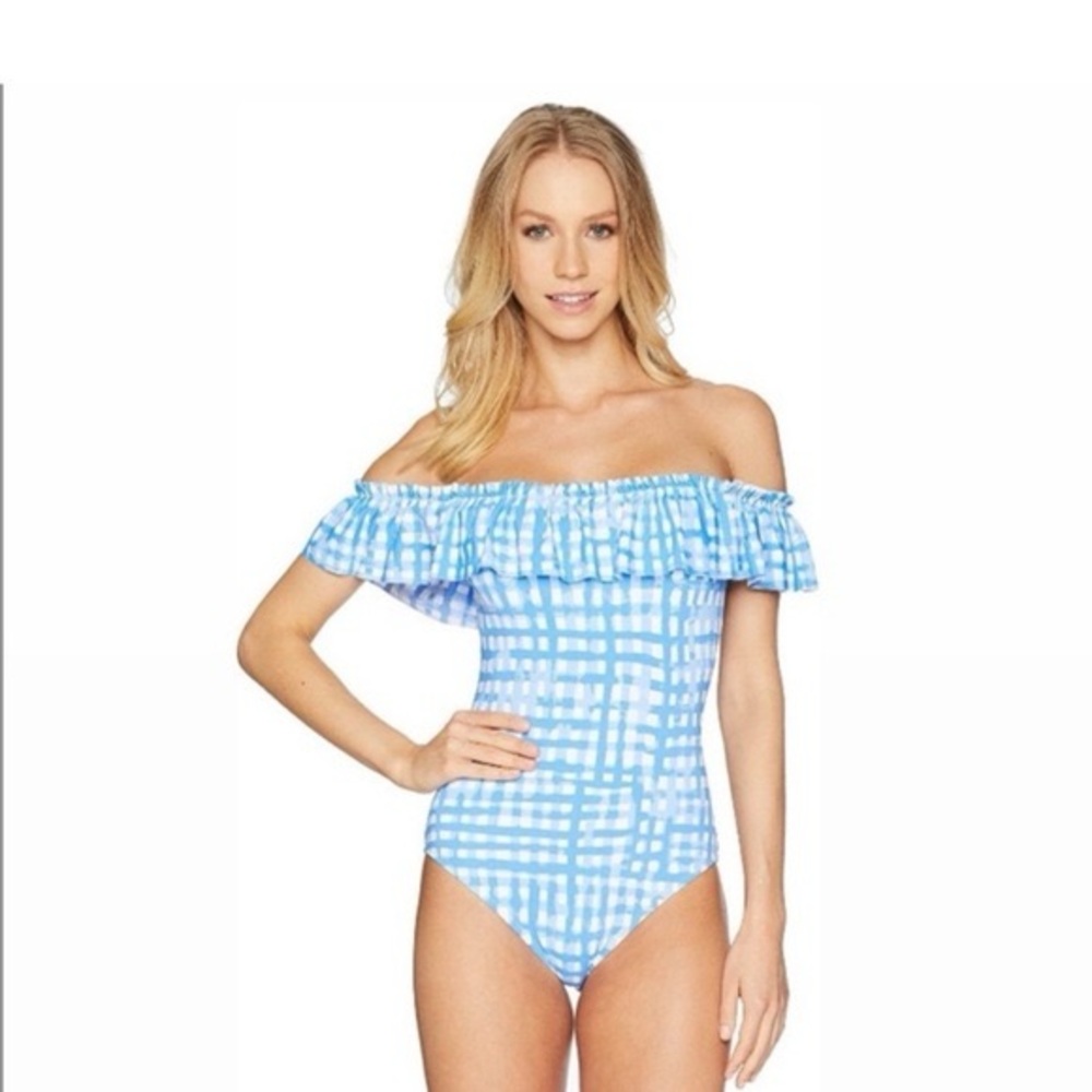 Lilly Pulitzer Blue Off-Shoulder One Piece